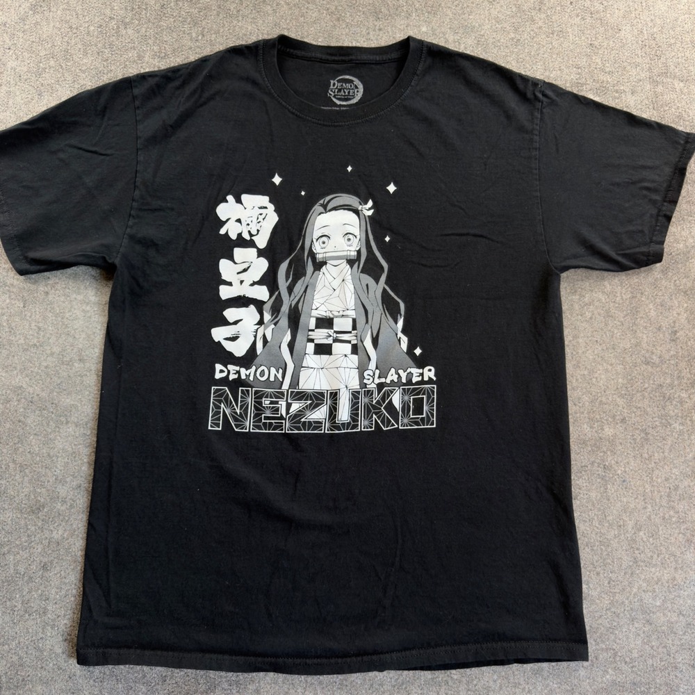 Demon Slayer Nezuko Kamado Graphic T-Shirt Black Large Anime Kimetsu no Yaiba